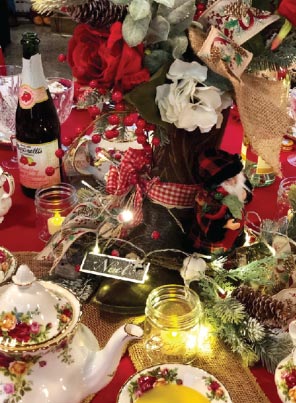 Decorated table at the tea in the trees event